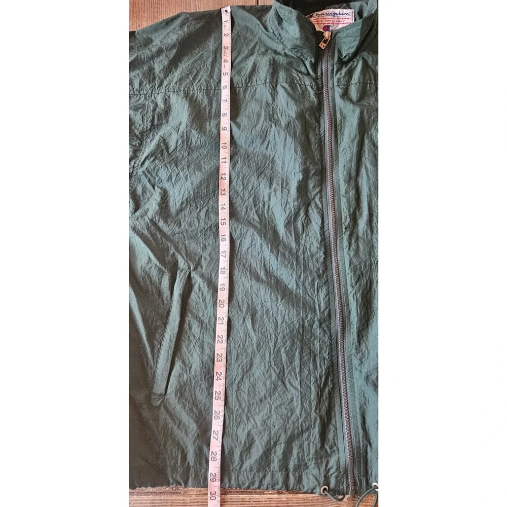 Vintage Champion Jacket Mens XL Green Full Zip Pockets Retro Windbreaker 80s 90s